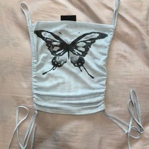 FASHION NOVA butterfly mesh tank top. Size medium.